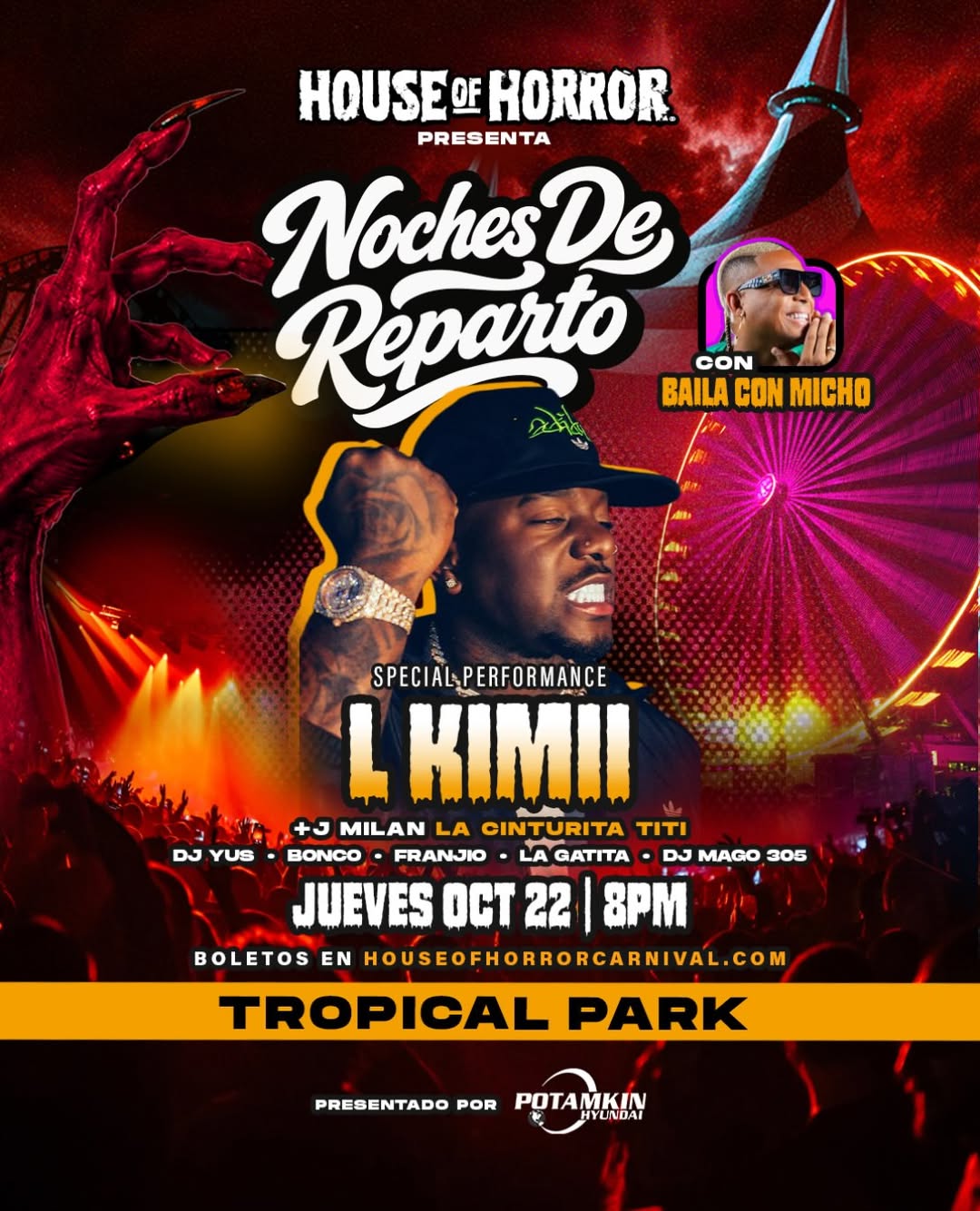 Official flyer, Noches de Reparto at House of Horror